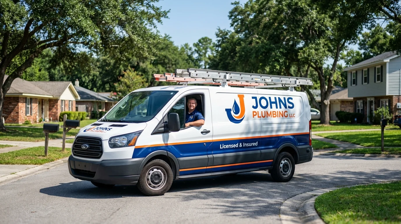 Johns Plumbing LLC service van in Saint Maries, ID