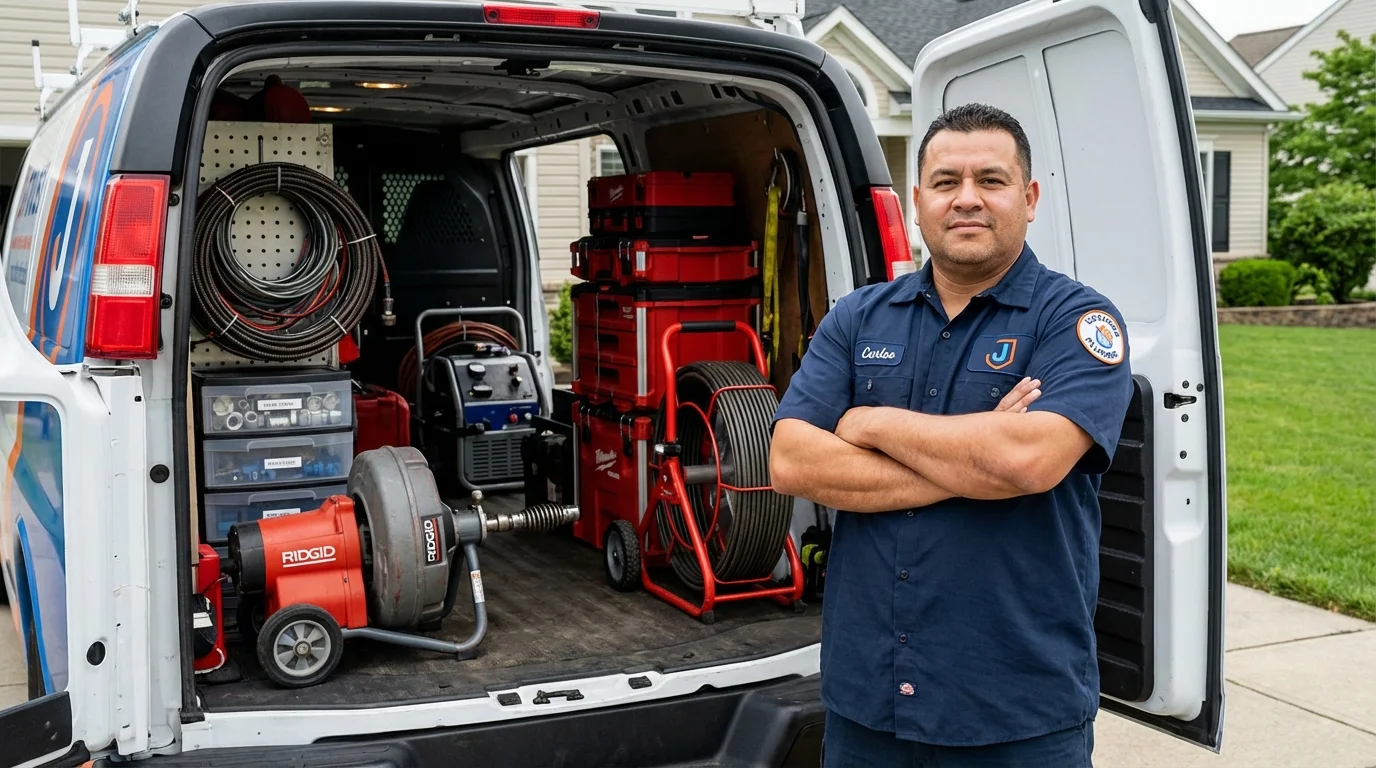 Professional drain cleaning equipment and Johns Plumbing LLC plumber in Saint Maries