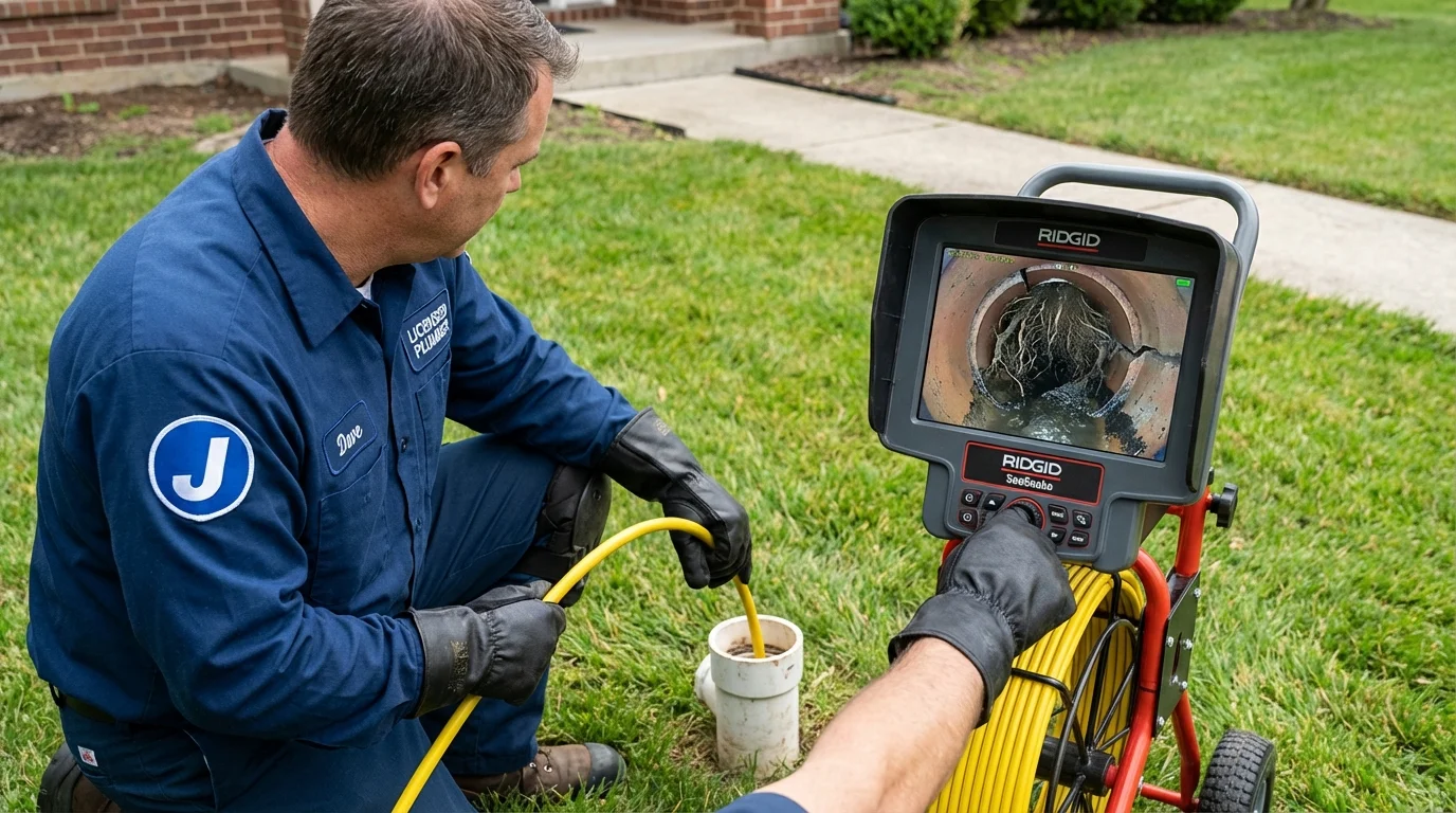 Sewer camera inspection being performed by Johns Plumbing LLC in Saint Maries